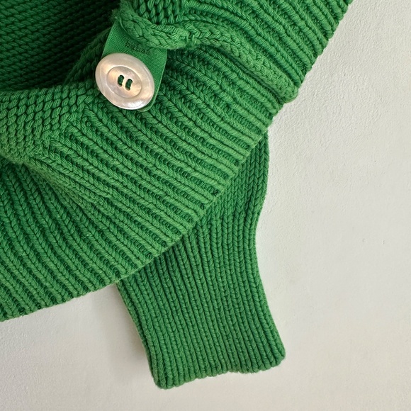 babaà no 16 cotton cardigan boxy sweater fern green babaa no16 22 one size O/S - Picture 12 of 14